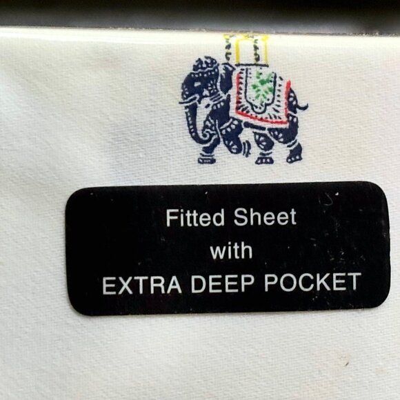 KENSIE Home QUEEN Size Cotton ELEPHANTS Sheet Set - India Elephant - Picture 1 of 7